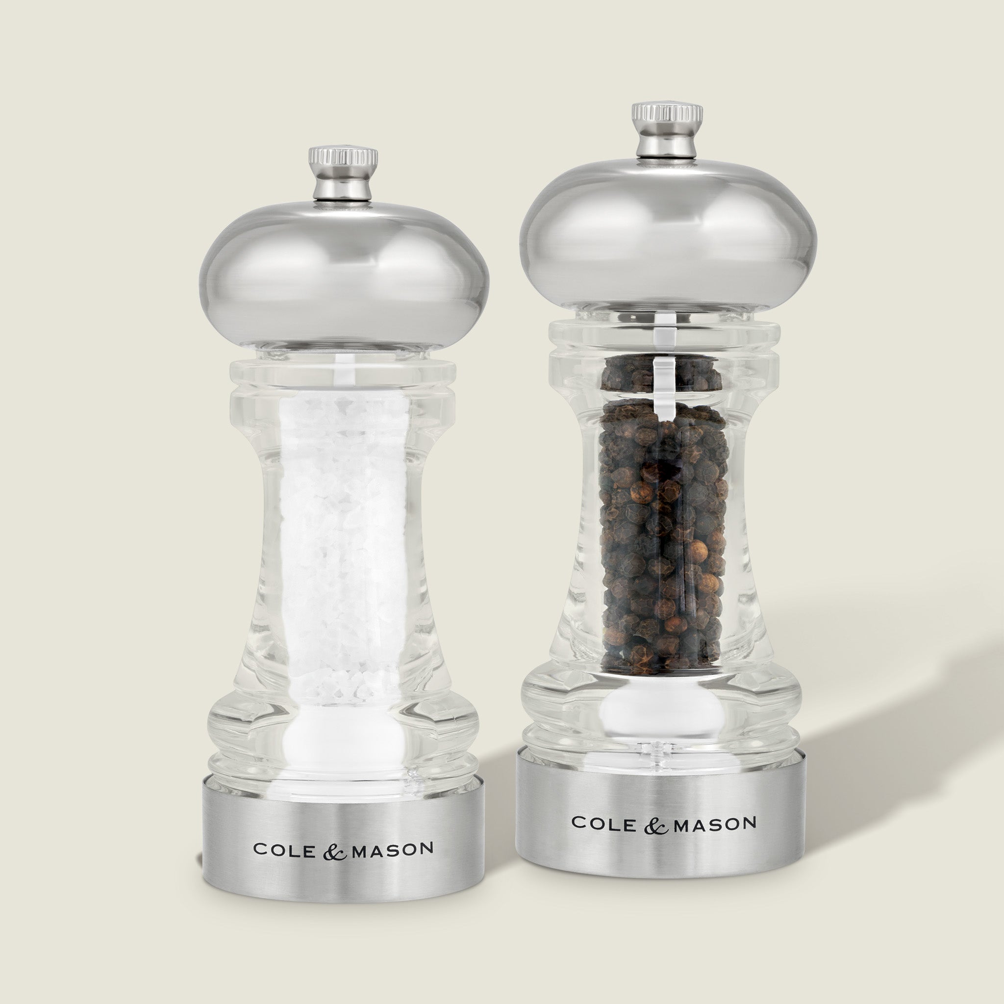 Cole & Mason Clovelly Salt & Pepper Mill Set – Adjustable Grinders