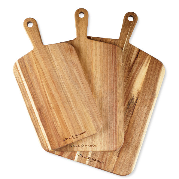 Cole & Mason Barkway Medium Chopping Board with Handle - Wood Chopping  Board - Cutting Board for Vegetables, Meat, Fish, Fruit and Cheese - Board  with