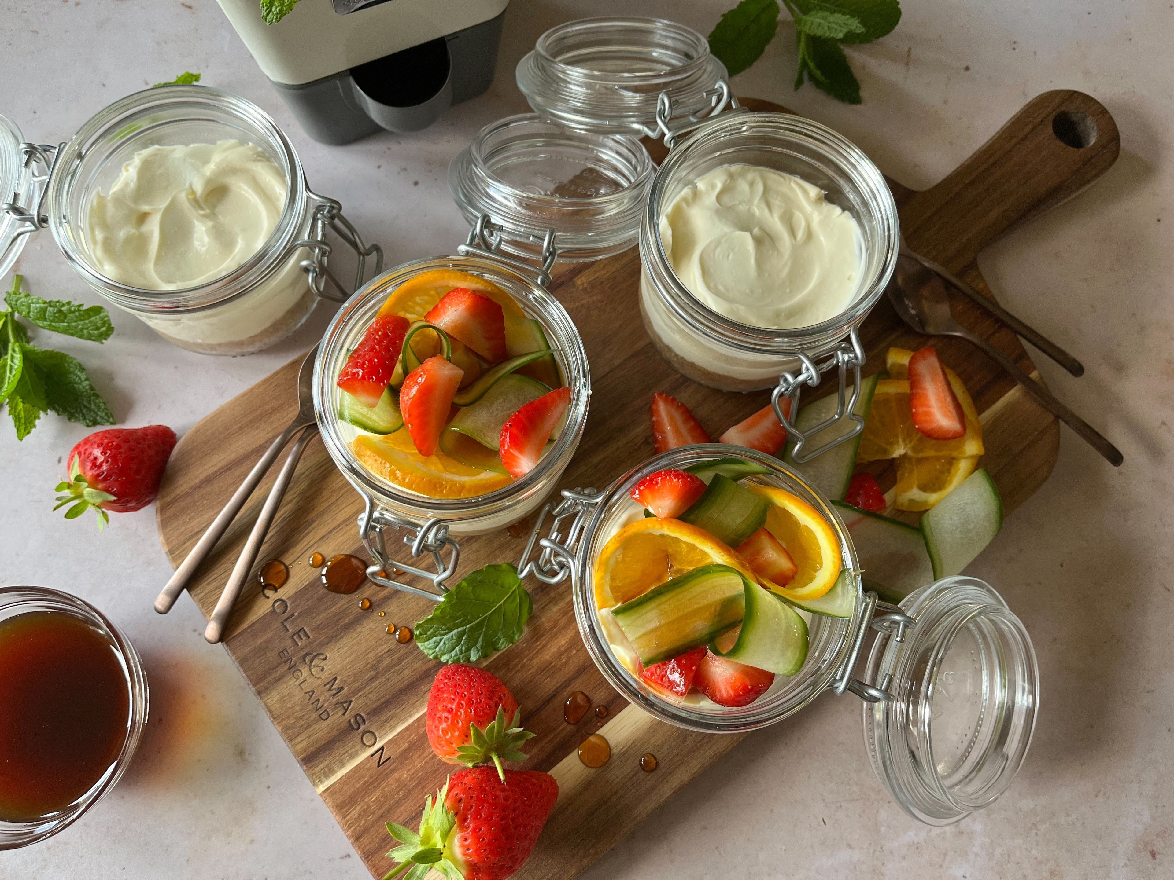 Pimm’s Cheesecake Pots Cole & Mason UK