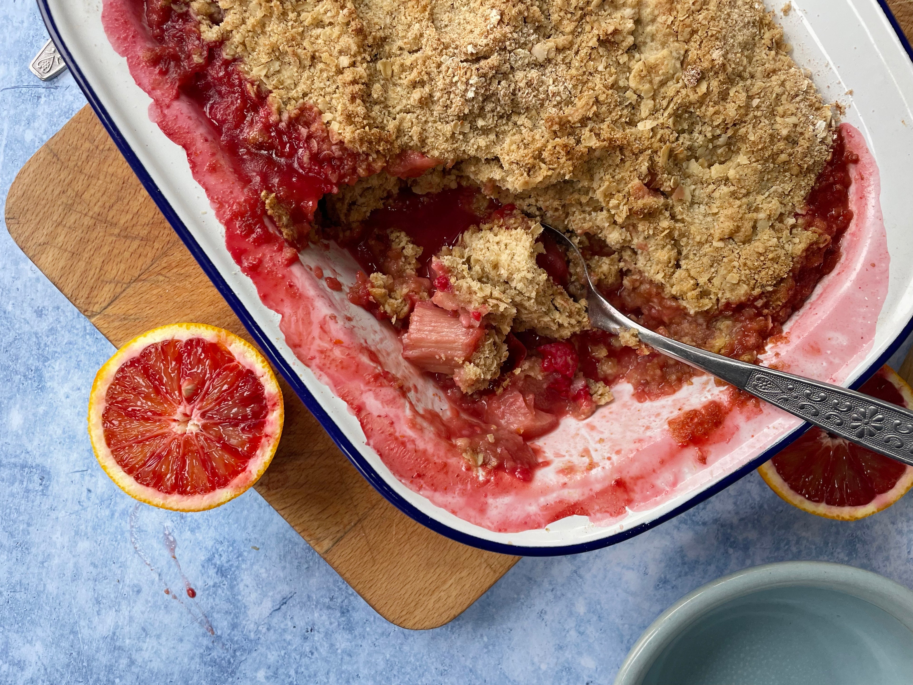 Rhubarb, Raspberry and Plum Crumble Cole & Mason UK