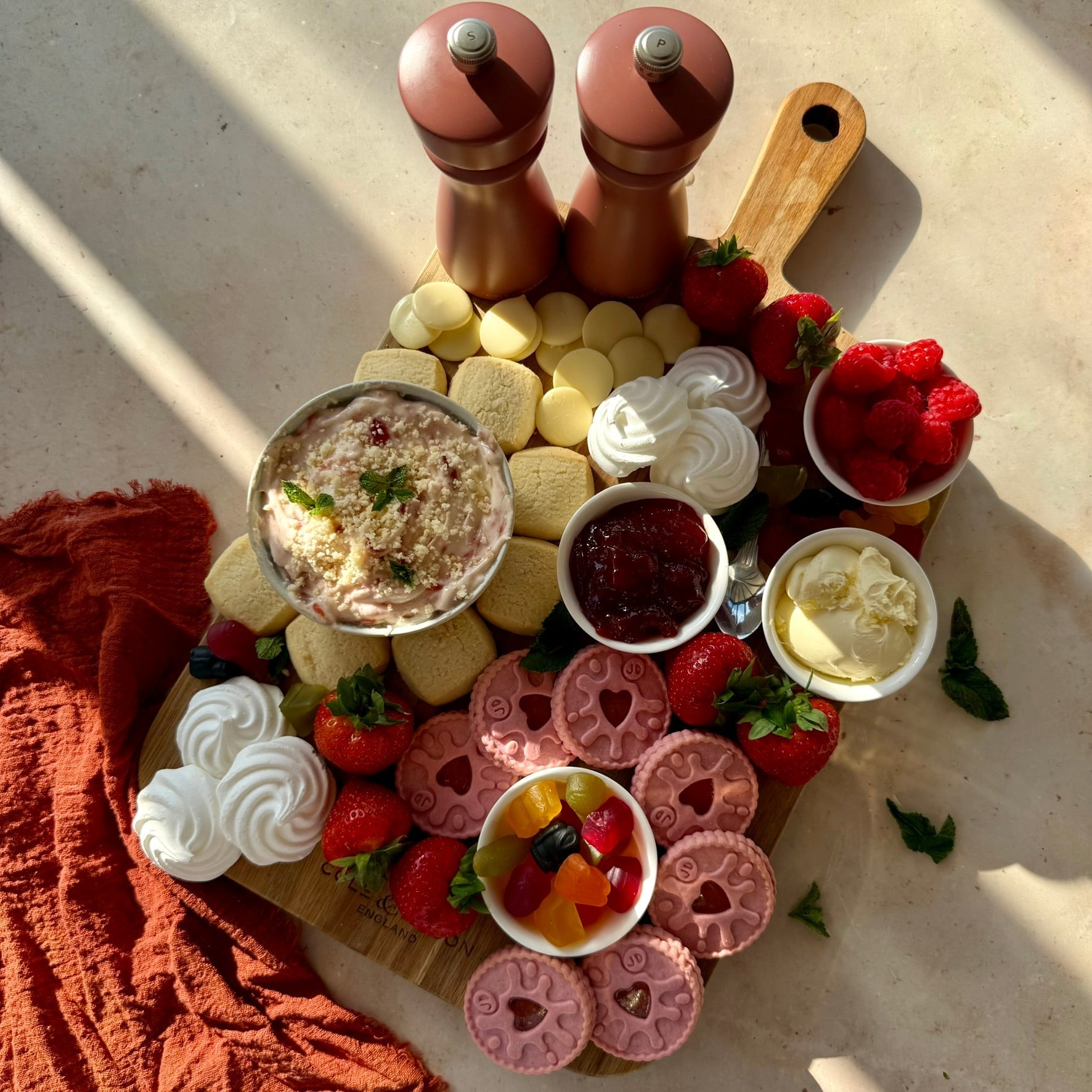 Sweet Sharing Board, with a Strawberry Cheesecake Dip
