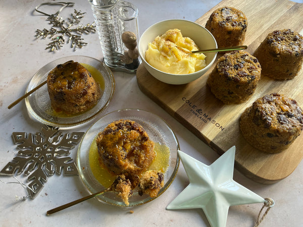 Light & Fruity Spiced Christmas Sponge Puddings