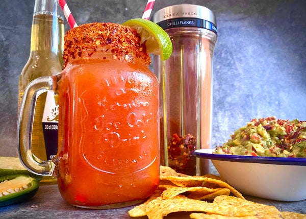 Summer Michelada with Fresh Guacamole and Chips