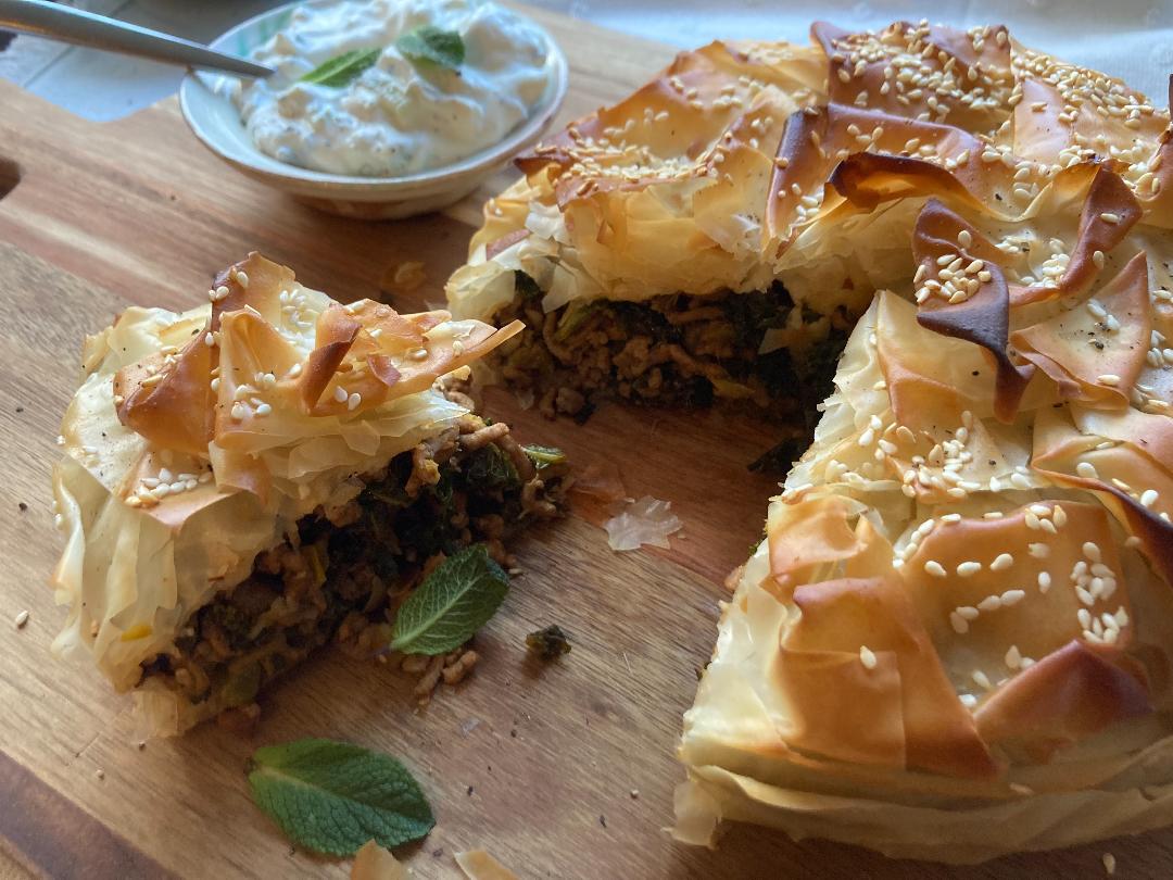 Spiced Lamb, Leek and Kale Filo Pie Cole & Mason UK