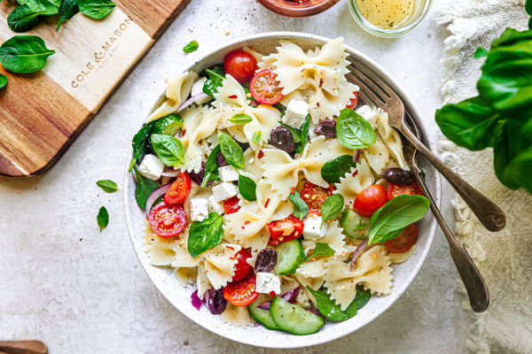 Greek Vegetarian Pasta Salad