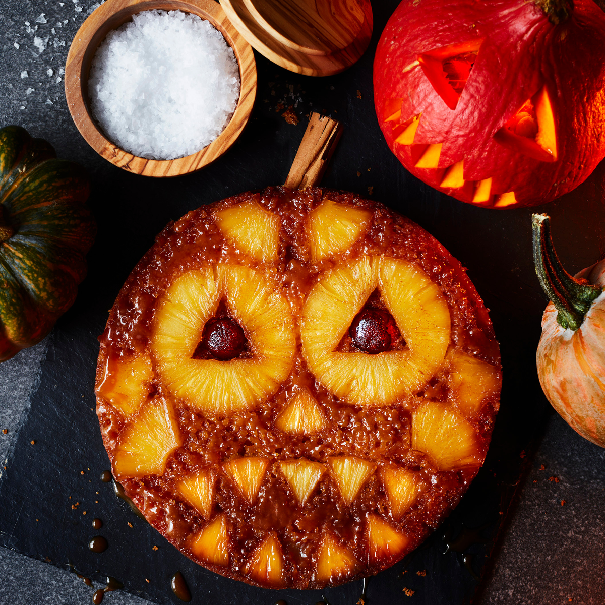 Jack-o’-Lantern Upside Down Cake