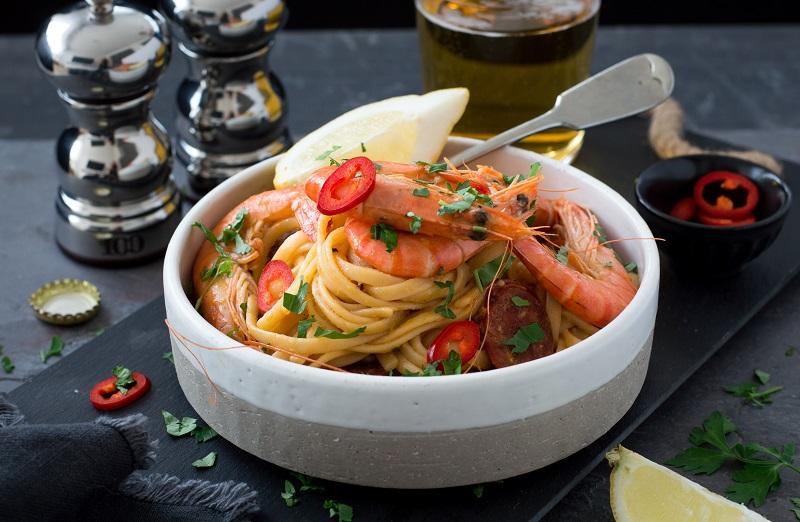 Father’s favourite Tiger Prawn & Chorizo Linguine Cole & Mason UK