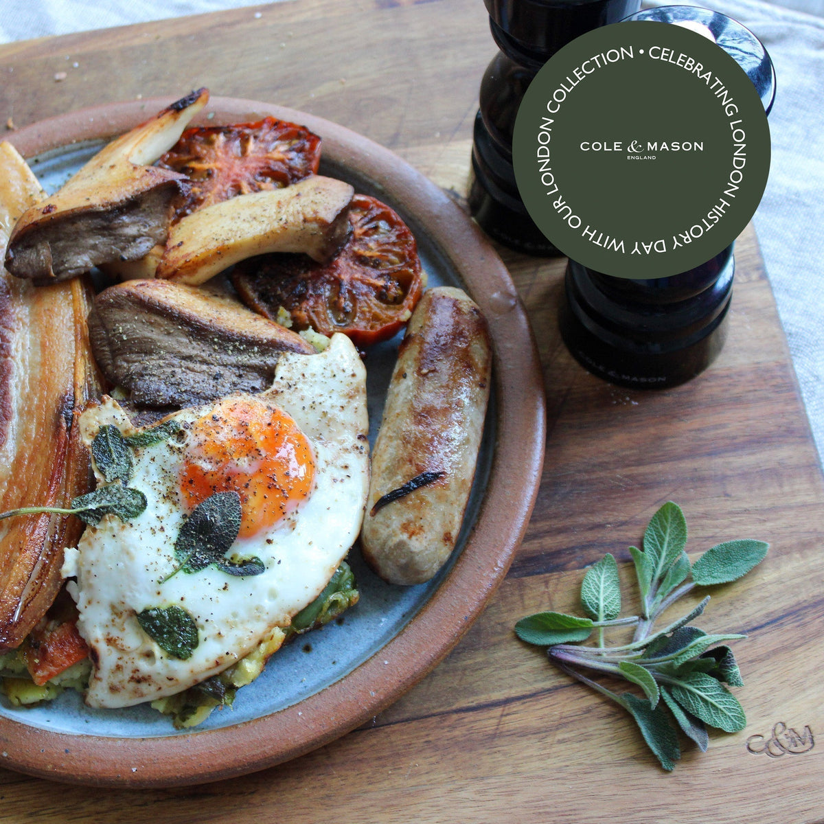 Full English Breakfast with Pork Belly, Bubble & Squeak