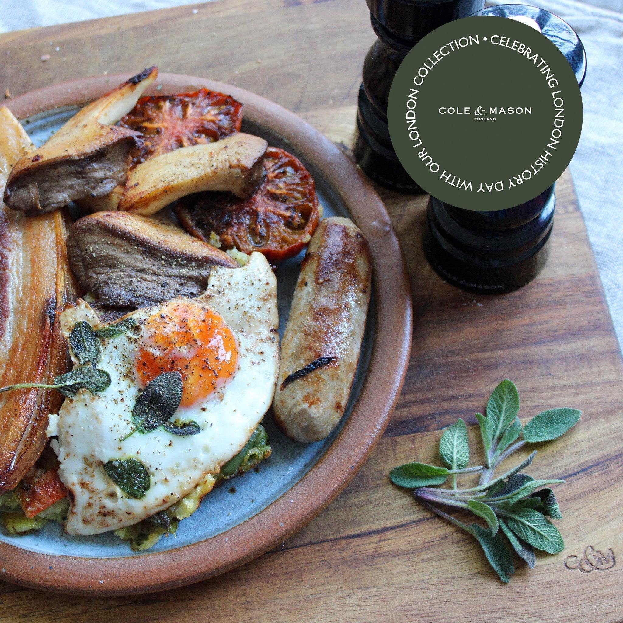 Full English Breakfast with Pork Belly, Bubble & Squeak
