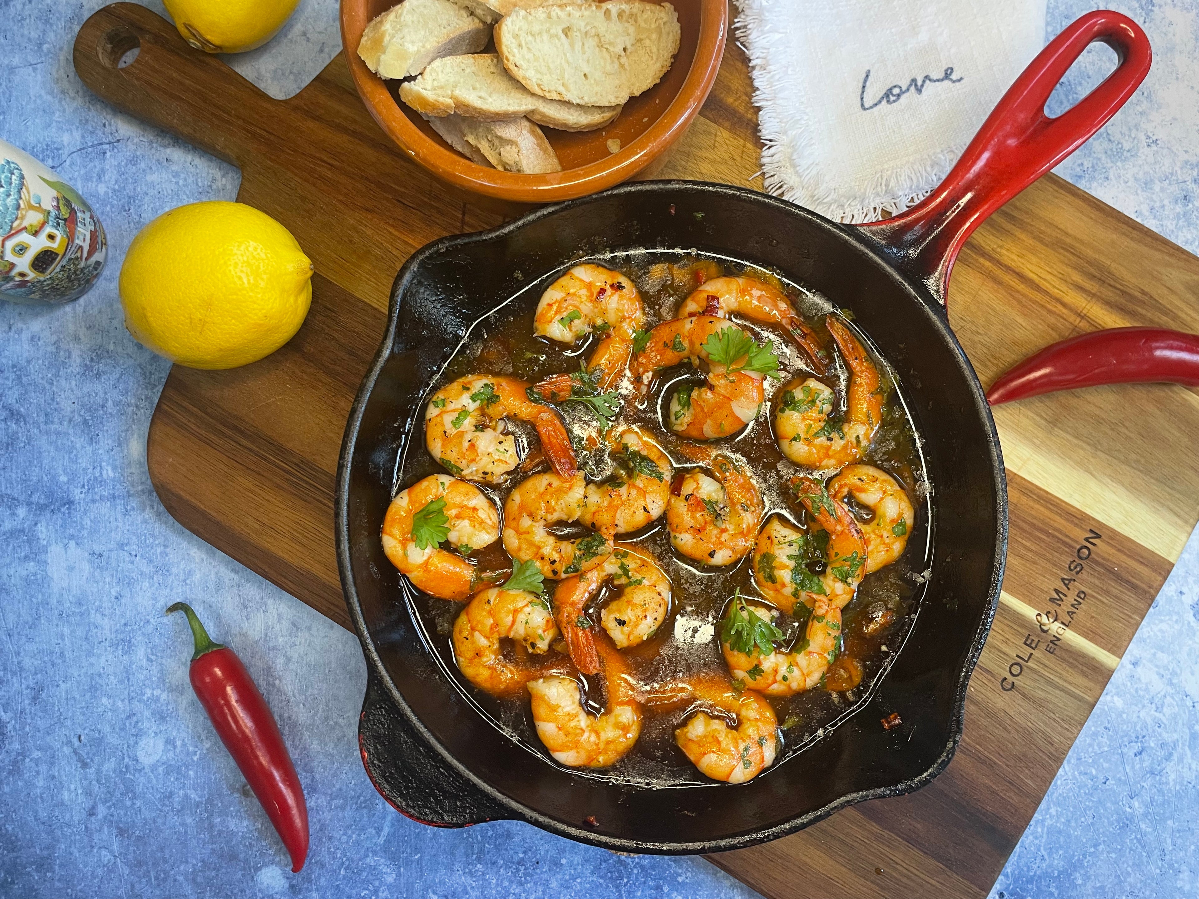 Chilli and Garlic Prawns Cole & Mason UK