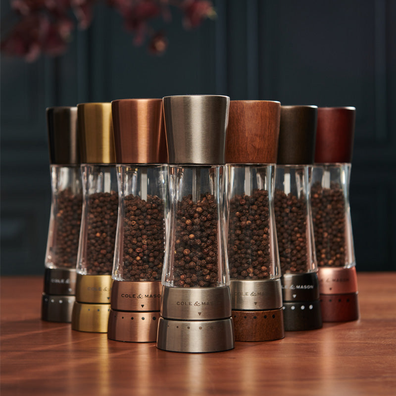 Cole & Mason Woodbury Salt & Pepper Mill Set – Adjustable Grinders