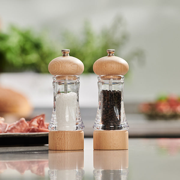 Basics Wood Salt & Pepper Mill Set 180mm