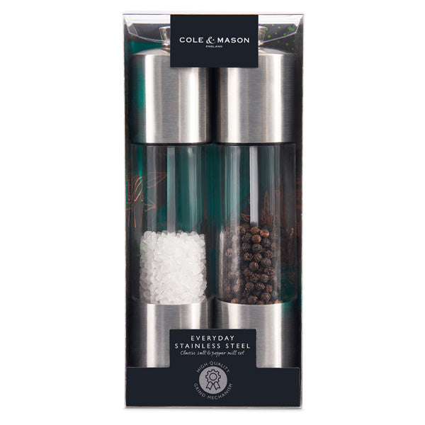 Everyday Stainless Steel Salt & Pepper Mill Set 200mm