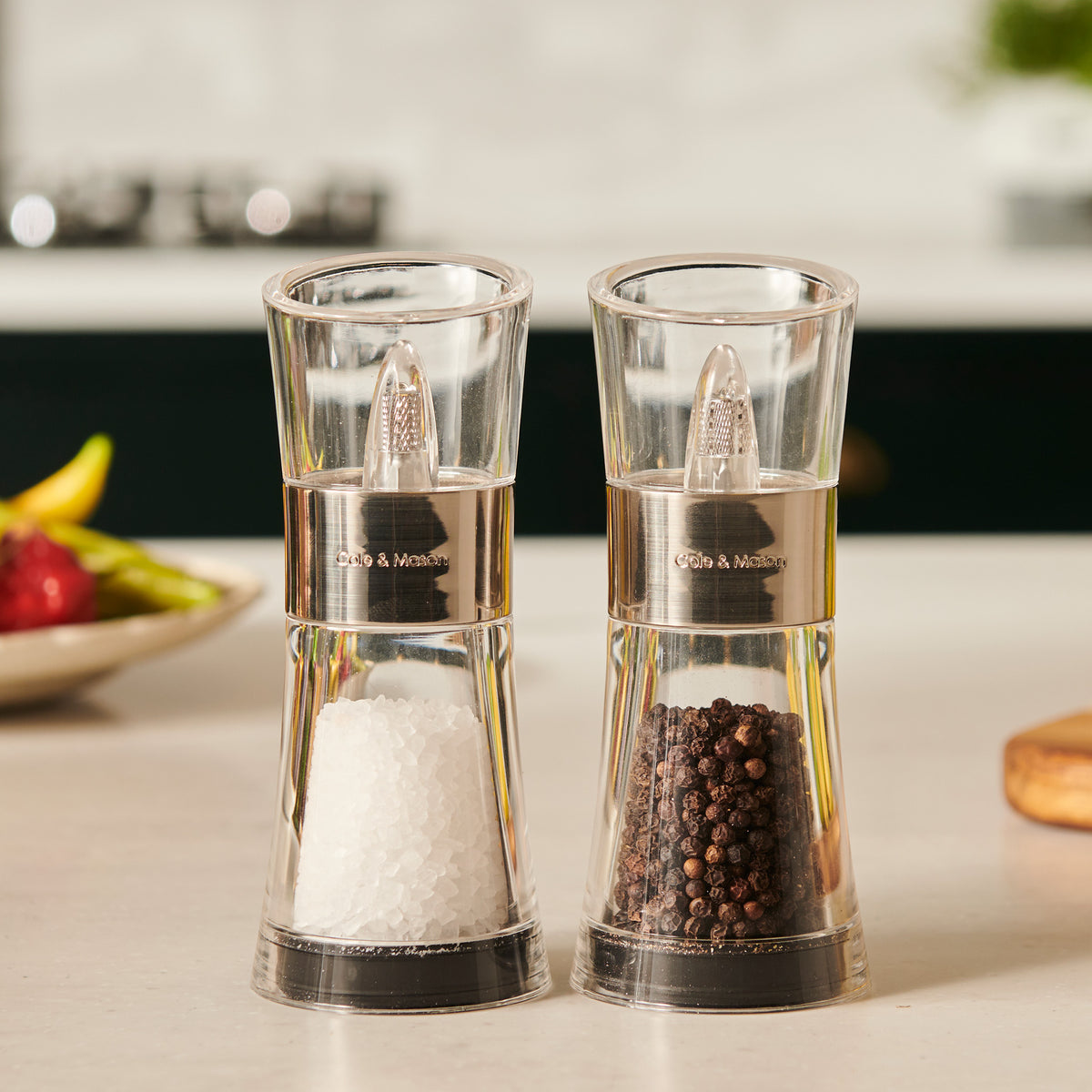 Cole & Mason Flip Inverted Salt & Pepper Mill Set – Adjustable Grinders ...