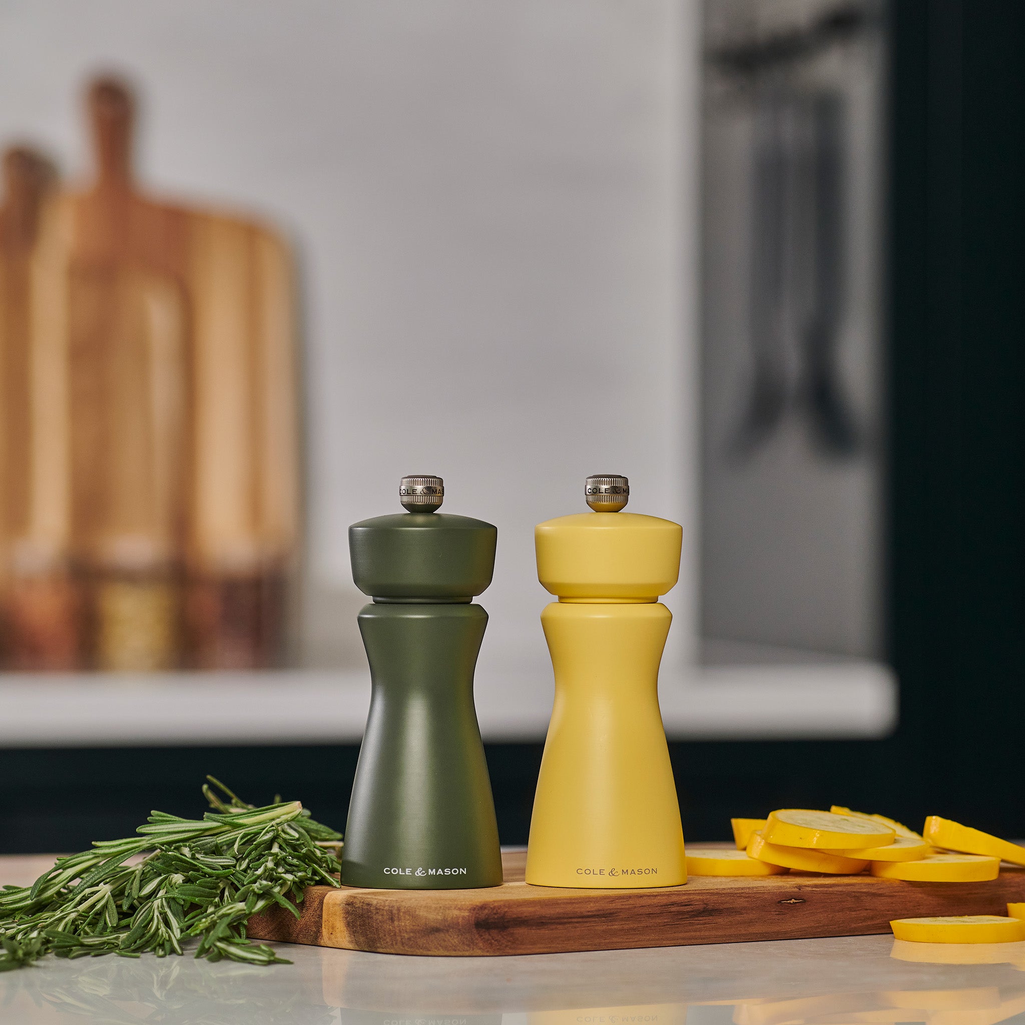 Cole & Mason Salt & Pepper Mill in Turmeric - Adjustable Grinders