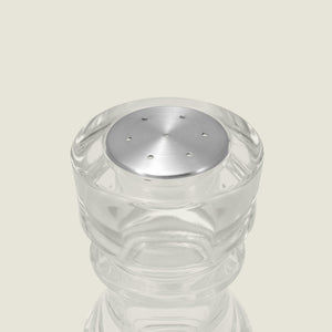 #130mm #singleshaker 
The Cole & Mason London Acrylic Salt & Pepper Shaker features a clear acrylic body with a round, silver-toned top and small holes, shown on a light beige background.