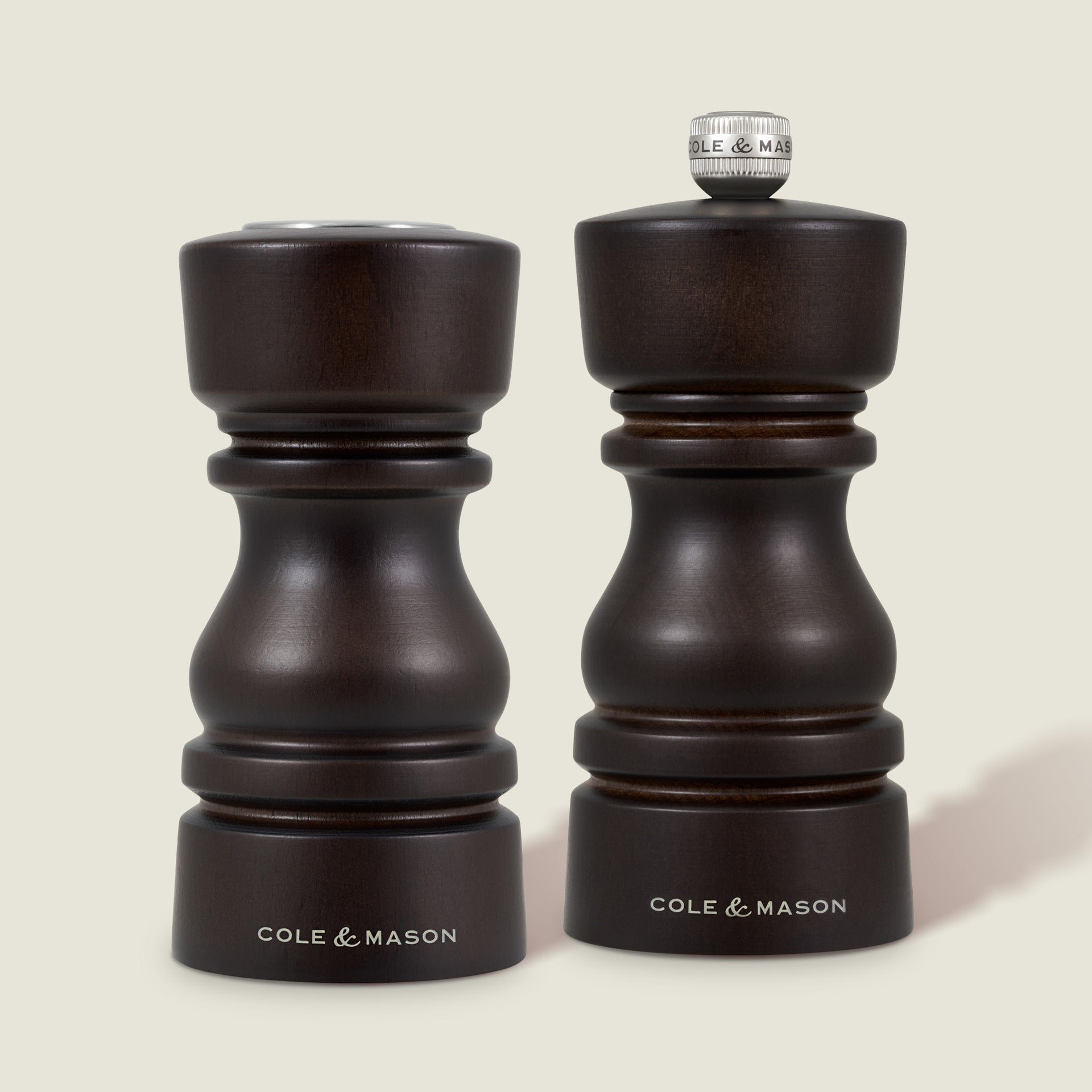 London Chocolate Wood Salt Shaker & Pepper Mill Set