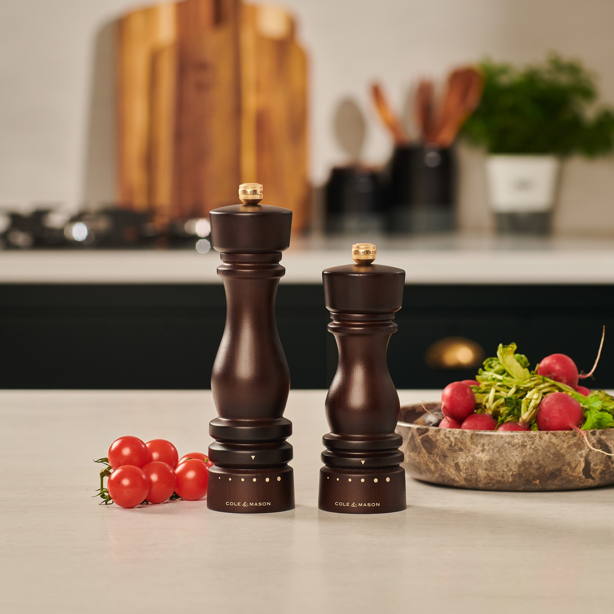 Cole & Mason London Chocolate Wood Salt & Pepper Mills
