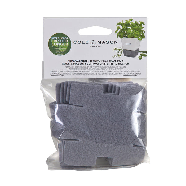 Burwell Spare Hydro Felt Pads for Self-Watering Herb Keeper Pot x6 Cole & Mason UK