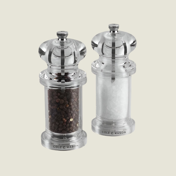505 Acrylic Salt & Pepper Mill 140mm Cole & Mason UK
