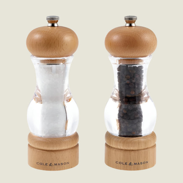 105 Beech Salt & Pepper Mill 165mm Cole & Mason UK